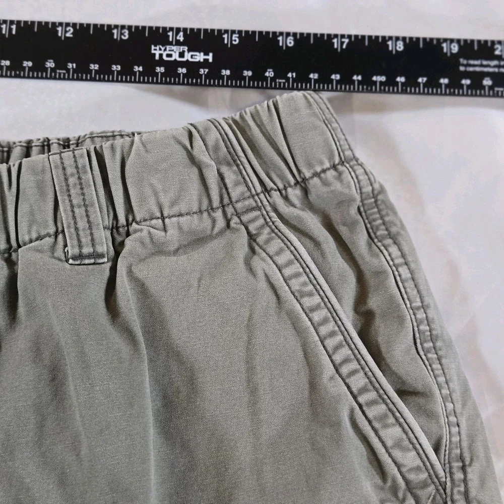Tommy Bahama Mens XL Olive Green Cargo Shorts Elastic Waist Cotton Casual